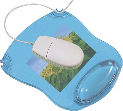 Q-Connect® KF20085 Mousepad mit Gelauflage - blau-transparent