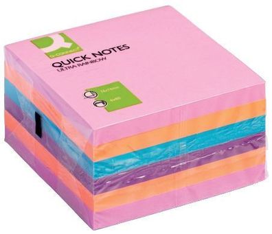 Q-Connect® KF02515 Haftnotizen Quick Notes - Ultrafarben, 76 x 76 mm