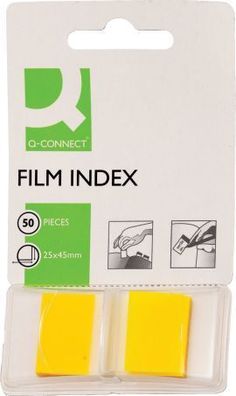 Q-Connect® KF03634 Index - 25 x 45 mm, gelb, 50 Streifen