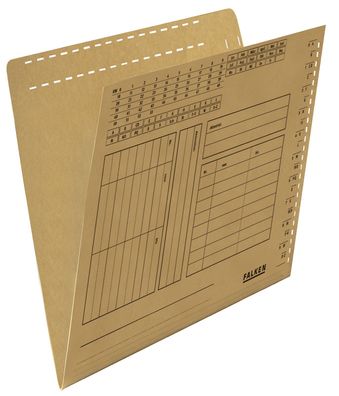 Falken 80004377 Einstellmappe mit Schlitzstanzung Falken braun, Kraftkarton, 230 g/qm