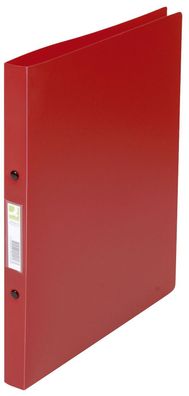 Q-Connect® KF02916 Ringbuch transparent - A4, 2-Ring, Ring-Ø 16 mm, rot gedeckt