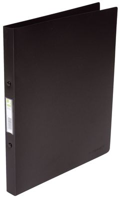 Q-Connect® KF02923 Ringbuch transparent - A4, 4-Ring, Ring-Ø 16 mm, schwarz gedeckt