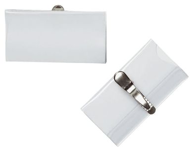 Q-Connect® KF01563 Namensschilder - mit Krokoklemme, 75 x 40 mm
