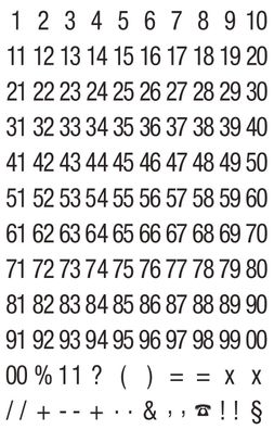 Avery Zweckform® 3721 3721 Zahlen-Etiketten - 0-99, 6,5 mm,