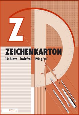 2221 Zeichenkarton - Block mit 10 Blatt, 190g/qm, A2