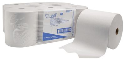 Scott® 6667 Rollenhandtücher 1-lagig, weiß, f. Elektronischen Rollenhandtuchspender M