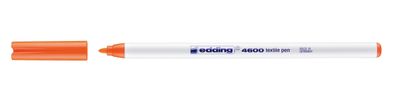 Edding 4600-066 4600 Textilmarker- Rundspitze, 1 mm, neon orange