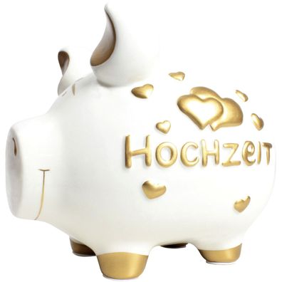 KCG 100900 Sparschwein mittel "Hochzeit", 17 x 15 x 15 cm, Keramik