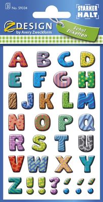 Avery Zweckform® 59334 59334 Home Buchstaben Papier bunt 3 Bögen 96 Etiketten