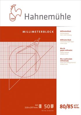 Hahnemühle 10662561 Millimeter - Block 50 Blatt, A4, 80 g/qm