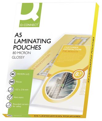 Q-Connect® KF04106 Folientasche - A5, 2x 80 mym, 100 Stück