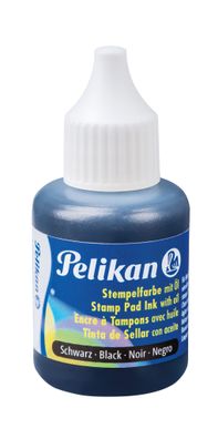 Pelikan® 351353 Stempelfarbe 4 - mit Öl, 30 ml, schwarz Kunststoff-Behälter mit Sprit