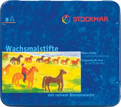 Stockmar 31000 Wachsmalstifte zitronengelb, orange, karminrot, grün, blau, blauviolet