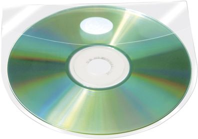 Q-Connect® KF27032 CD/DVD-Hüllen selbstklebend - mit selbstklebender Lasche, transpar