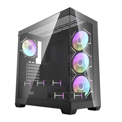Darkflash DS900 Mid Tower PC-Gehäuse Schwarz mit 7 ARGB-Lüftern