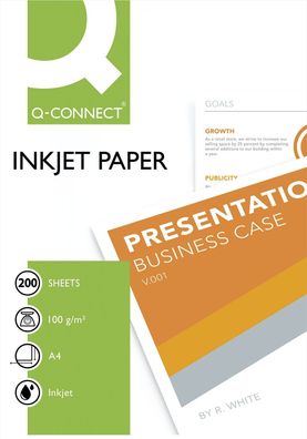 Q-Connect® KF01553 Inkjet-Papiere Premium - A4, 100 g/qm, weiß, 200 Blatt