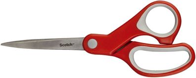 Scotch® 1428 Komfortschere - 20 cm, asymmetrisch, rot/grau