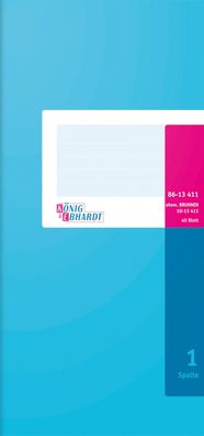 König & Ebhardt 8613411 Spaltenbuch, 2/3 A4, 40 Blatt, hochglanzlackierter Karton, 80