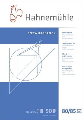 Hahnemühle 10622401 Transparentblock - A4, 80/85 g/qm, 50 Blatt