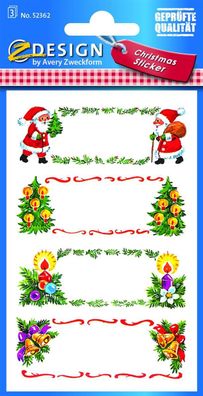 Z-Design 52362, Weihnachtssticker, Geschenketikett, 3 Bogen/12 Sticker