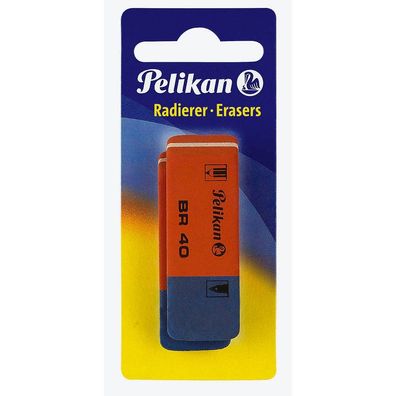 Pelikan 619932 2x Radiergummis BR40 rot/blau(T)