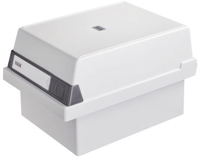 HAN 967-11 Karteikasten A7 quer, für 800 Karten, lichtgrau