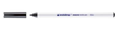 Edding 4600-1 4600 Textilmarker- Rundspitze, 1 mm, schwarz