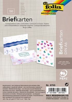 Folia 8755 Blankokarte - A6 quer, einfach, 190g, weiß