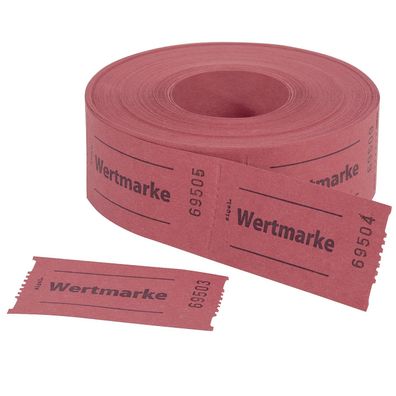SIGEL GR554 Gutscheinmarken-Rollen »Wertmarke« - rot, fortlaufend nummeriert, 60x30 m