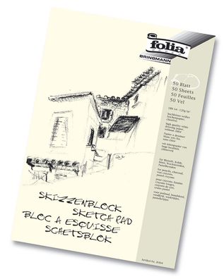 Folia 8304 Skizzenblock - A4, 120 g/qm, 50 Blatt