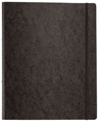 Pagna® 44100-04 Ringbuch Pressspan - A4, 2-Ring, Ring-Ø 16mm, Gummizug, schwarz
