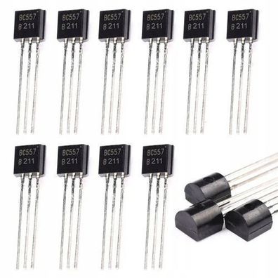 Rosfix Set PNP Transistor BC557 – TO-92 Gehäuse | 40V 100mA THT 10 Stück