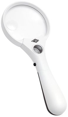 WEDO® 2717550 Rundlupe Ø 9 cm Profi mit 3 LEDs - Vergrößerung 3-/4,5-/12-fach, schwar
