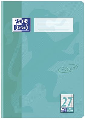 Oxford 400104445 Heft A4 / 16 Blatt Lineatur 27 - Touch aqua