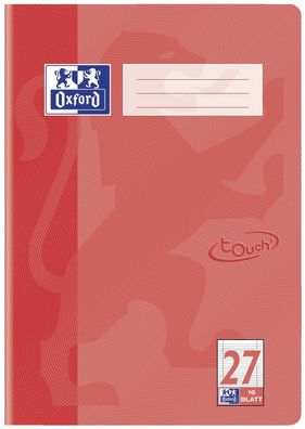Oxford 400104444 Heft A4 / 16 Blatt Lineatur 27 Touch koralle(T)
