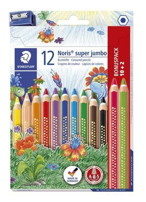 Staedtler® 129 NC12P1 Farbstifte Bonuspack Noris Club® super jumbo - 4 mm, dreikant,