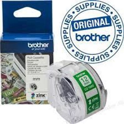 Brother CZ1002 Rollenetiketten - 12 mm, weiß