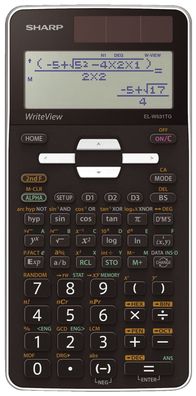SHARP ELW531TG-WH Schulrechner - Solarbetrieb, 4-zeilig Punktmatrix Display, schwarz