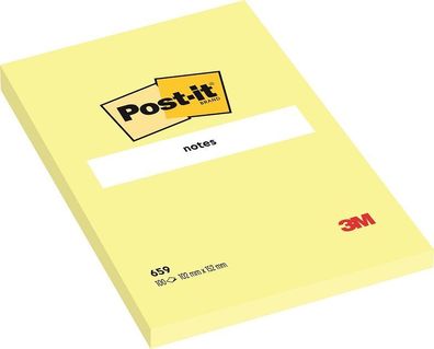 Post-it® 659 Haftnotizen - 102 x 152 mm, gelb, 100 Blatt