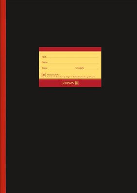 Brunnen 1044636 Oberschulheft A4 5 mm kariert, 9 cm Breitrand, Lin. 26a schwarz