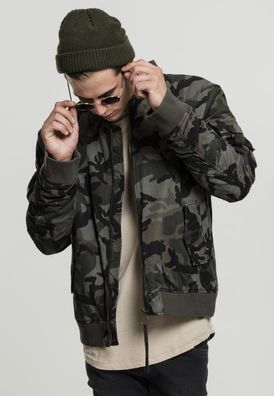Urban Classics Bomber Jacke Vintage Camo Cotton Bomber Jacket Wood Camouflage