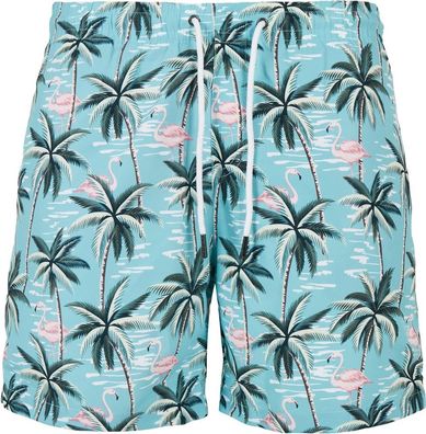 Urban Classics Pattern Swim Shorts Tropical Bird Aop