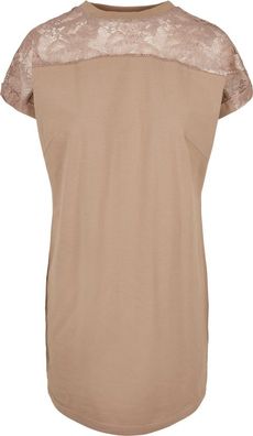 Urban Classics Damen Ladies Lace Tee Dress Softtaupe