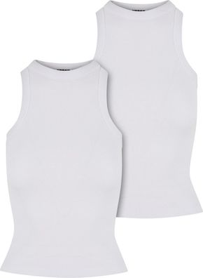Urban Classics Damen Ladies Racer Back Rib Top 2-Pack TB6188A
