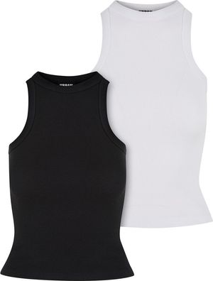 Urban Classics Damen Ladies Racer Back Rib Top 2-Pack TB6188A