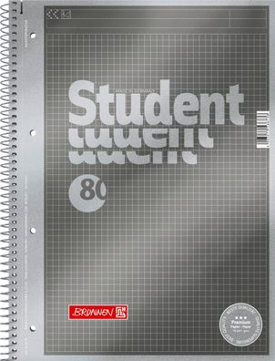 Brunnen 1067145 Collegeblock Premium Student "Protokoll" A4 Protokoll-Lineatur, karie