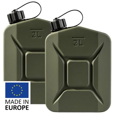 BW® Proper Kraftstoffkanister Metall Benzinkanister 2 Liter - Olivgrün Bronzegrün RAL