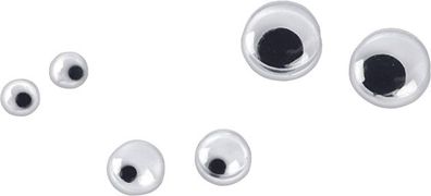 KNORR prandell 212479109 Wackelaugen-Sortiment Ø 3, 5, 7 mm weiß mit schwarzer Pupill