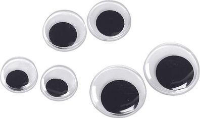 KNORR prandell 212479125 Wackelaugen-Sortiment Ø 12, 14, 18 mm weiß mit schwarzer Pup