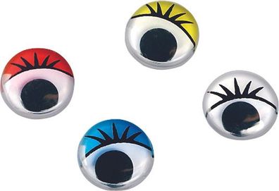 KNORR prandell 212479184 Wackelaugen mit Klebepunkt Ø 10 mm 5 Farben sortiert (weiß,